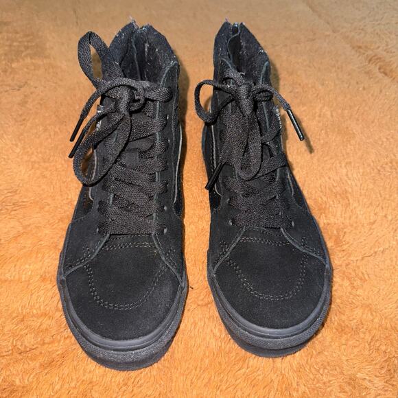 Vans Filmore Hi Zip Black Suede/Canvas Kids Sneakers - Size 2Y - Picture 5 of 8